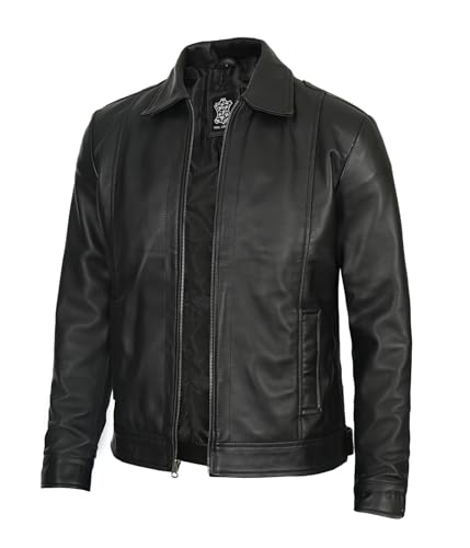 Mens Leather Jacket  Real Lambskin Classic Vintage Style Leather Jackets For Men