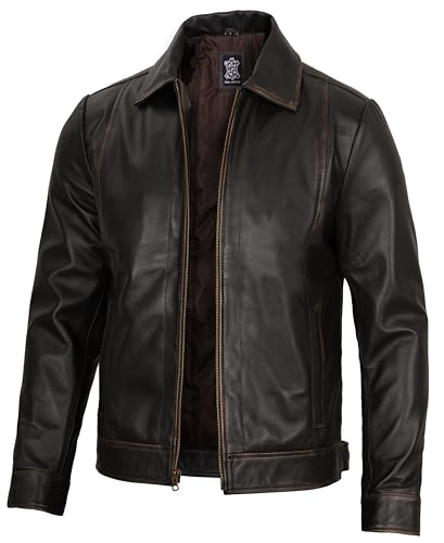 Mens Leather Jacket  Real Lambskin Classic Vintage Style Leather Jackets For Men