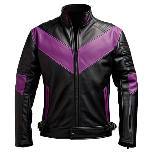 Leather Jets Mens Violet Black Genuine Sheepskin Stand Collar Smooth Zipup Elegant Winter Outfit Moto Rider Leather Jacket