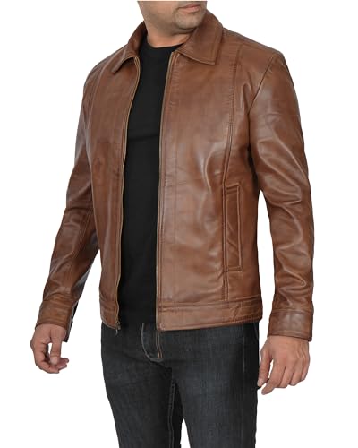 Mens Leather Jacket  Real Lambskin Classic Vintage Style Leather Jackets For Men