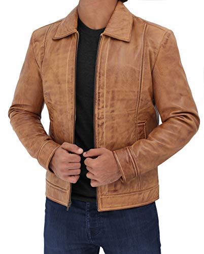 Mens Leather Jacket  Real Lambskin Classic Vintage Style Leather Jackets For Men