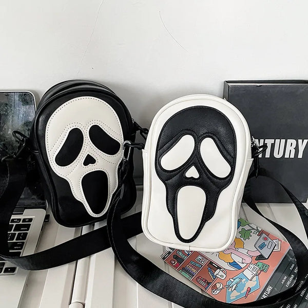 Halloween Funny Lovely Devil Ghost Bag Vintage Shoulder Bag Ladies Bags Leather Zip Purse PU Handbags Women Crossbody Bags