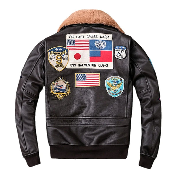 Air Force G1 Flight Jacket Thickening Quilted Jacket Top Layer Cow Leather Jacket Men Coat Winter Jackets M212