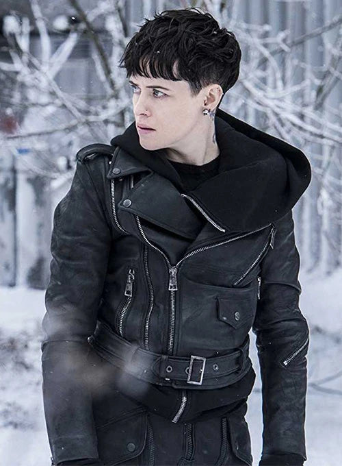 Claire Foy The Girl in the Spider's Web Leather Jacket - Lisbeth Salander Edition