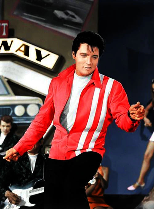 Elvis Presley Speedway Red Leather Jacket – Iconic Rock & Roll Replica, Stylish & Bold Jacket